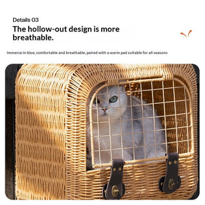 The Ultimate Companion for Your Pet: Portable Woven Rattan Pet Carrier