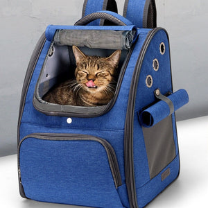 Foldable Breathable Pet Backpack Travel Carrier Bag
