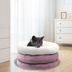 The Ultimate Comfort: Semi-Closed Round Ice Velvet Pet Deep Sleep Bed
